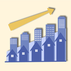 Naklejka premium real estate market on diagram, property market diagram vector