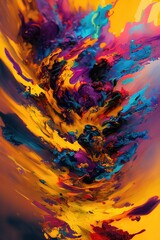 Abstract multi-colorful liquid splash background No25
