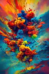 Fototapeta na wymiar Abstract multi-colorful liquid splash background No11