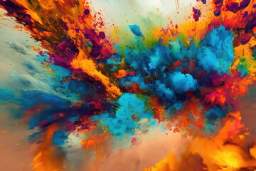 Abstract multi-colorful liquid splash background No9