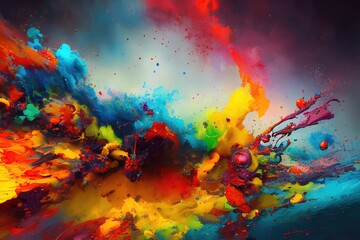 Obraz na płótnie Canvas Abstract multi-colorful liquid splash background No1