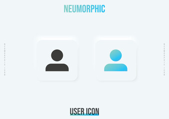 User trendy neumorphic icon in solid and gradient color