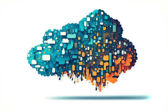 Technology data center on cloud service. Cloud computing concept. Generative AI