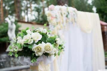 Wedding, ceremony, decoration, floristry, happiness.