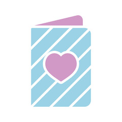 Greeting card with heart vector glyph icon