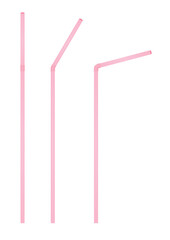 Pink blank straw. vector illustration