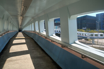 Fototapeta premium Wai Yip Street Pedestrian Bridge (Jimmy Bridge), Kowloon, Hong Kong. 