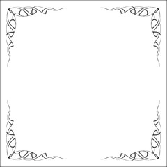 Obraz premium Black and white monochrome ornamental corners, elegant frame for greeting cards, banners, invitations. Isolated vector illustration.