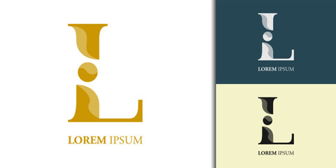 Luxury initial L iL Li  logo design template