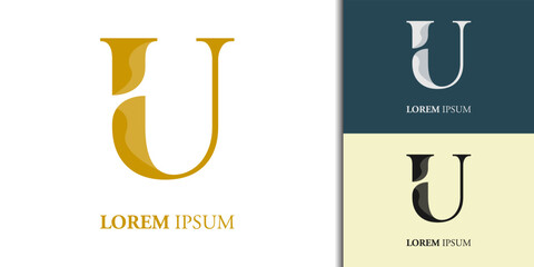 Luxury initial U logo design template