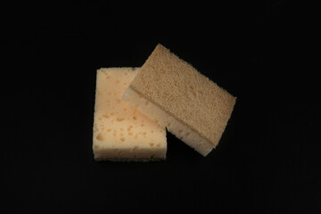 Natural Sponge Isolated, Eco Brown Sponges, Eco Friendly Hygiene Accessory, Scotch Brite Dishwasher