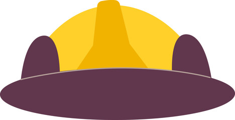 Protective helmet for fireman flat icon