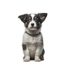 Fototapeta premium Adorable and cute purebred puppy looking at the camera. Generative AI