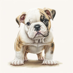 Adorable and cute purebred puppy looking at the camera. Generative AI