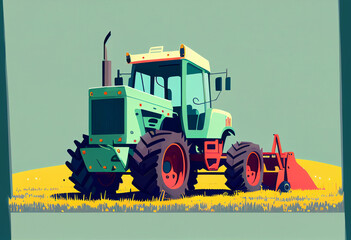 Agricultural tractor working in the field.