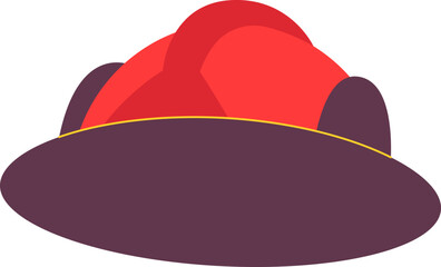 Protective helmet for fireman flat icon