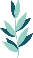 Hand drawn abstract plant branch flat icon Spring floral design