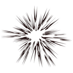 Vector Explode Flash, Cartoon Explosion, Star Burst on White Background.
