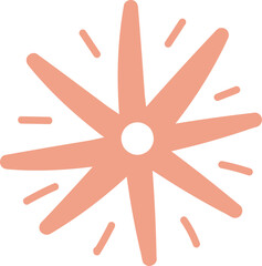 Hand drawn abstract wildflower flat icon Spring floral design