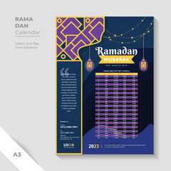 Ramadan calendar design template. Creative and unique design.
