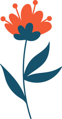 Hand drawn abstract wildflower flat icon Spring floral design