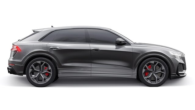 Berlin. Germany. November 08, 2022. Audi RSQ8 2022. sports SUV with four-wheel drive quattro for driving pleasure as well as for family and work. 3d illustration.