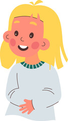 Cute cartoon child play flat icon