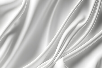 Plain white silk satin fabric background, silky cloth curtain texture