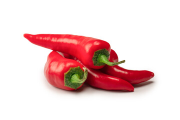 Red hot chili pepper isolated on a white background.