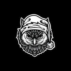 Fototapeta premium Christmas Owl Mascot Logo Design