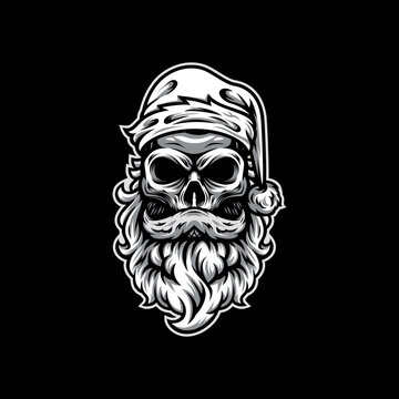 Christmas Skull Mascot Logo Design