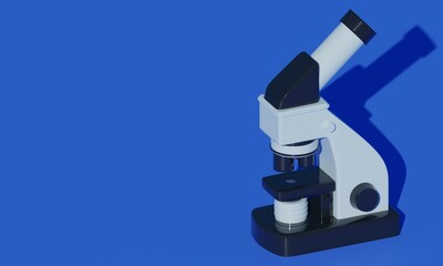 Modern microscope. 3d rendering