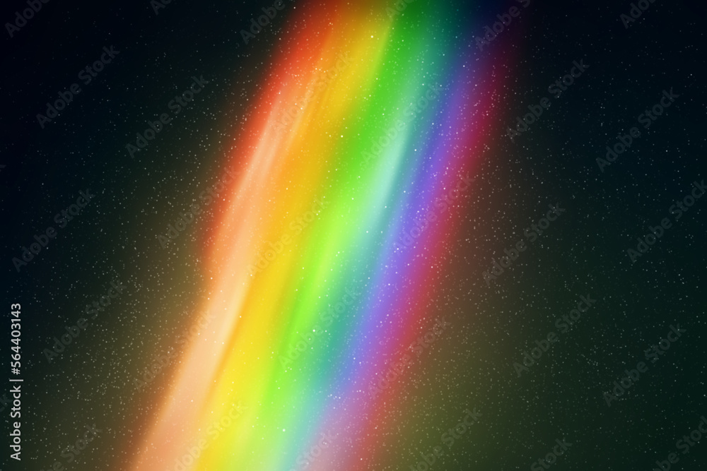 Sticker rainbow aurora borealis. night starry sky and .colorful ray of light