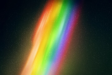 Rainbow aurora borealis. Night starry sky and .colorful ray of light