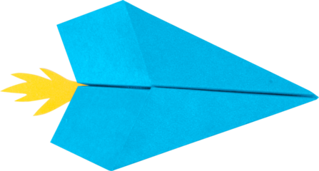 Avión de papel sin fondo. Avión azul. Avión celeste. Cohete sin fondo. Fondo transparente. Explosión. Concepto de despegar. Despegá. Viaje. Agencias de viajes. Vacaciones. Papelitos. Turismo.