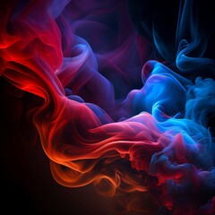 Colored Abstract Smoke Nebula with Cold and Warm tones for Backround.
