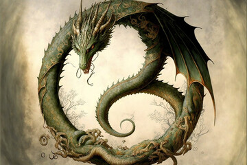 Ouroboros, dragon eating it's own tail, archetype