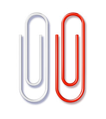 Paper clip metal isolated on transparent background. Page paper clip holder, binder. vector