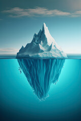 Fototapeta na wymiar Tip of the iceberg. Business concept. generative ai. Iceberg. Success business metaphor