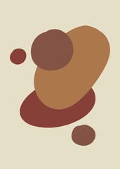 Fluid abstract shapes in trendy minimal design and pastel brown color. Geometric elements for background, cover templates, patterns, logos. High quality illustration.