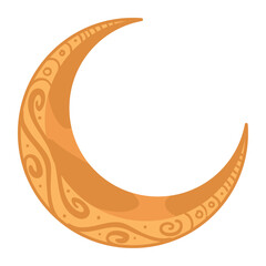 golden crescent moon