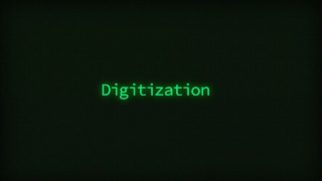 Retro Computer Coding Text Animation Typing Digitization, CRT Monitor Style