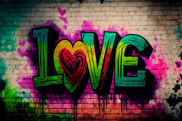 Graffiti on the wall, love, valentine's day