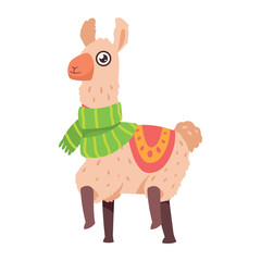 Obraz premium llama with green scarff