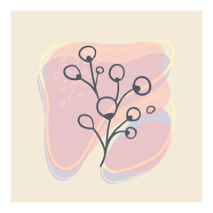 Abstract Plant Art design for print, cover, wallpaper, Minimal and natural wall art. Botanical wall art vector. Tropical Foliage line art drawing with abstract shapes. Vector illustration