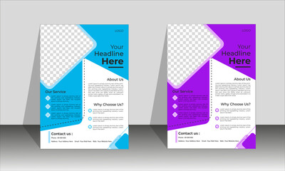 Business Flyer Layout in Two Colors.