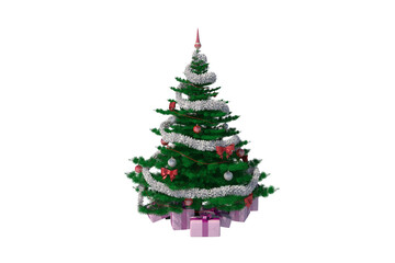 christmas tree isolated on white background - 564411704