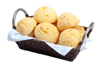 Cheese bread basket, Brazilian snack, pão de queijo