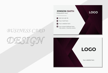 Double-sided creative business card template. Luxury dark gradient. Creative and Clean Business Card Template. 