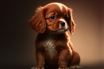 a cute adorable baby puppy generative ai  rendered in the style of children-friendly cartoon animation fantasy style	